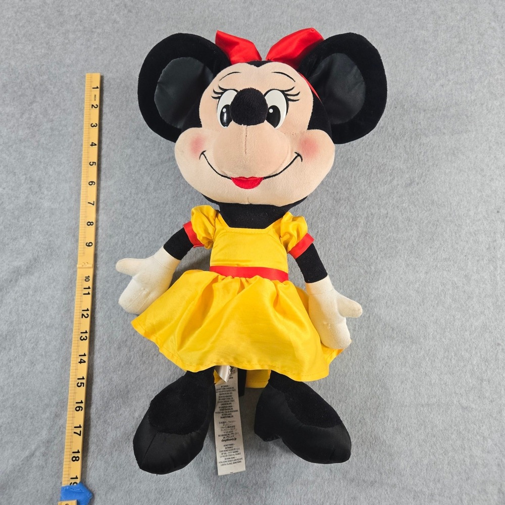 Disney Parks Minnie Mouse Plush WDW 50th Anniversary Yellow Dress 18 Inch